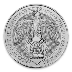 2020 10oz Britain Silver Queen's Beast : The Falcon of the Plantagenets (2)