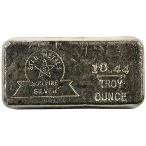 Vintage 10.44 oz Star metals Silver Bar (2)